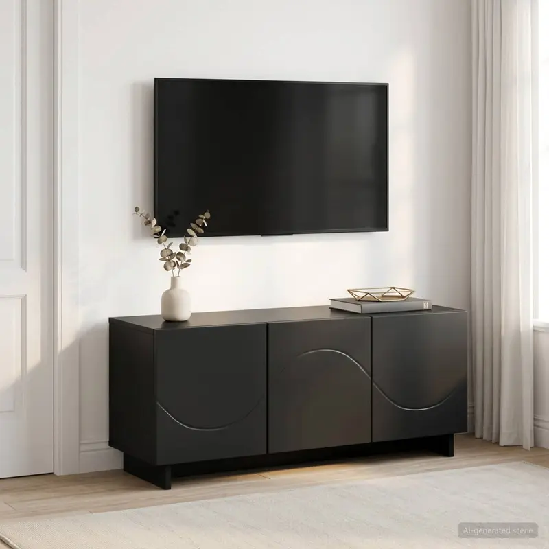 Vidaxl tv-meubel 90 x 34,5 x 40 cm zwart bewerkt hout