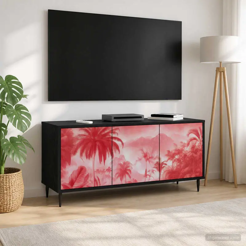 Vidaxl tv-meubel aachen 102 x 33 x 51 cm zwart eiken bewerkt hout