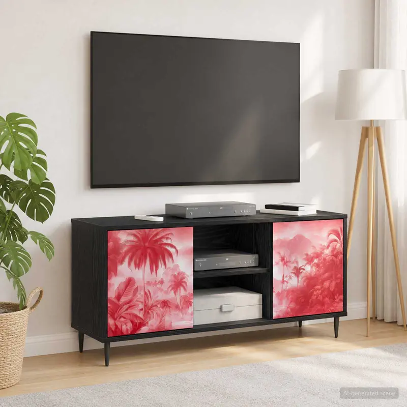 Vidaxl tv-meubel aachen 102 x 33 x 51 cm zwart eiken bewerkt hout