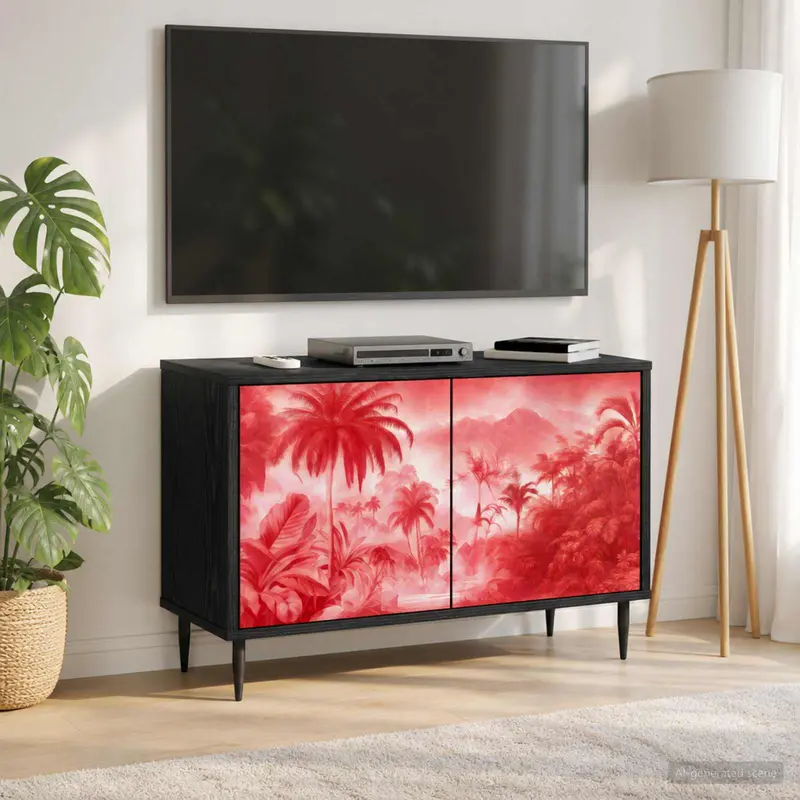 Vidaxl tv-meubel aachen 69 x 33 x 50,5 cm zwart eiken bewerkt hout