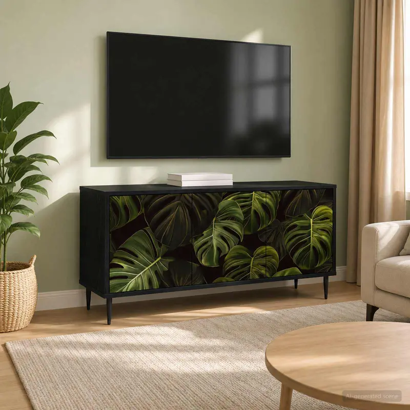 Vidaxl tv-meubel elburg 102 x 33 x 51 cm zwart eiken bewerkt hout