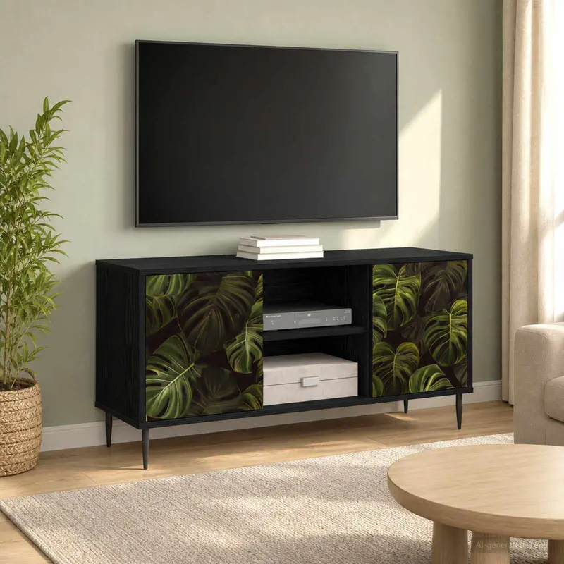Vidaxl tv-meubel elburg 102 x 33 x 51 cm zwart eiken bewerkt hout