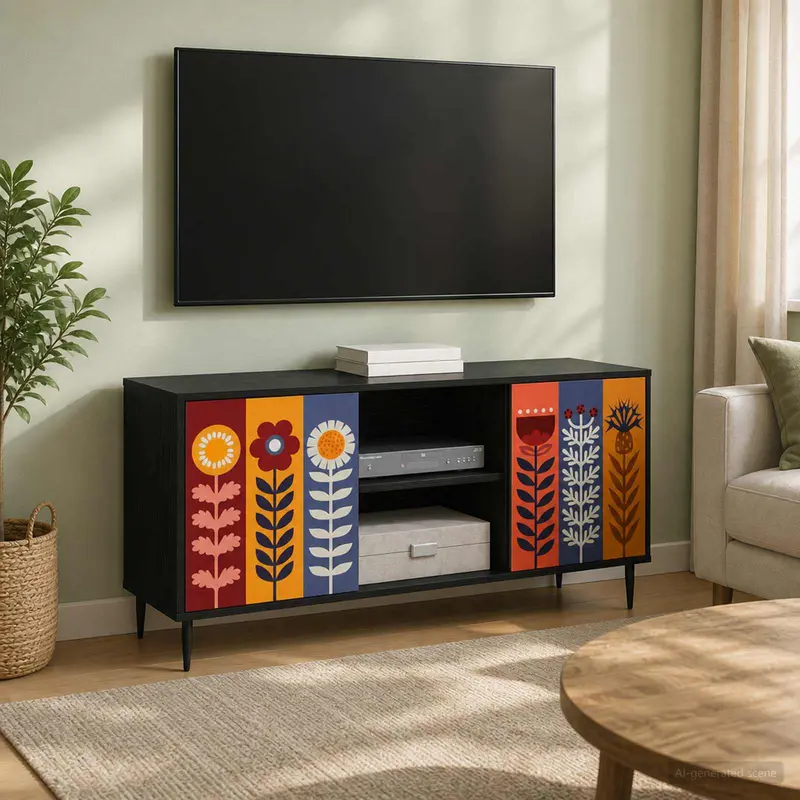 Vidaxl tv-meubel essen 102 x 33 x 51 cm zwart eiken bewerkt hout