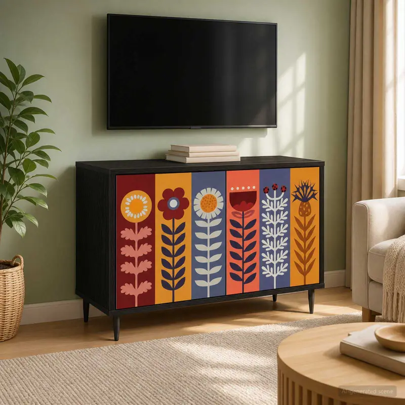 Vidaxl tv-meubel essen 69 x 33 x 50,5 cm zwart eiken bewerkt hout