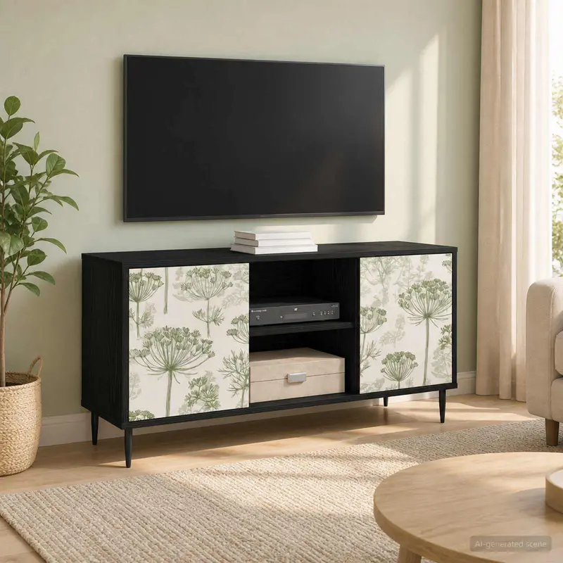 Vidaxl tv-meubel gotha 102 x 33 x 51 cm zwart eiken bewerkt hout