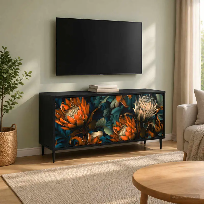 Vidaxl tv-meubel lochem 102 x 33 x 51 cm zwart eiken bewerkt hout