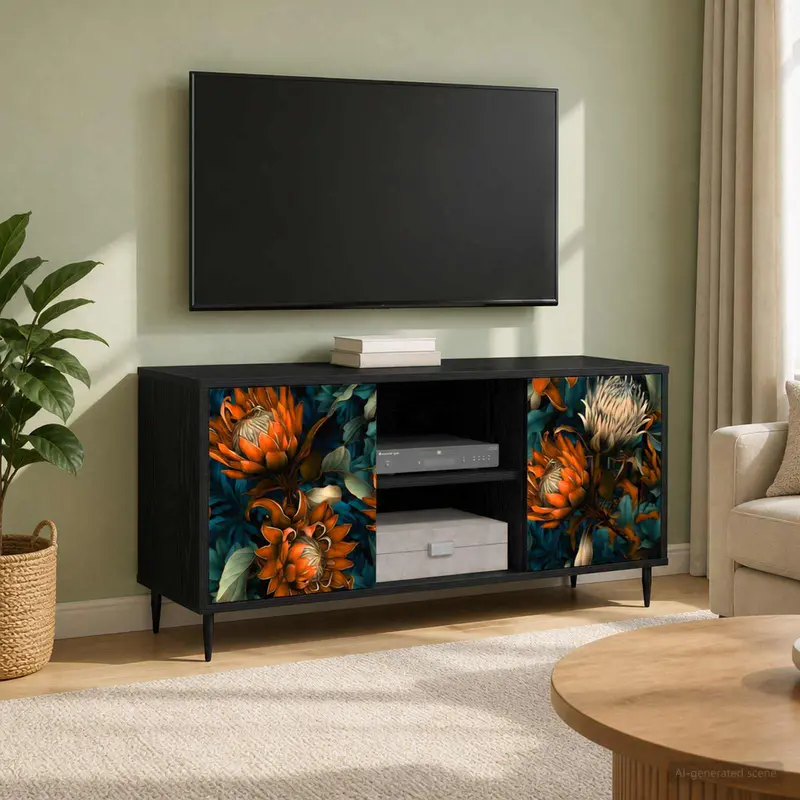 Vidaxl tv-meubel lochem 102 x 33 x 51 cm zwart eiken bewerkt hout