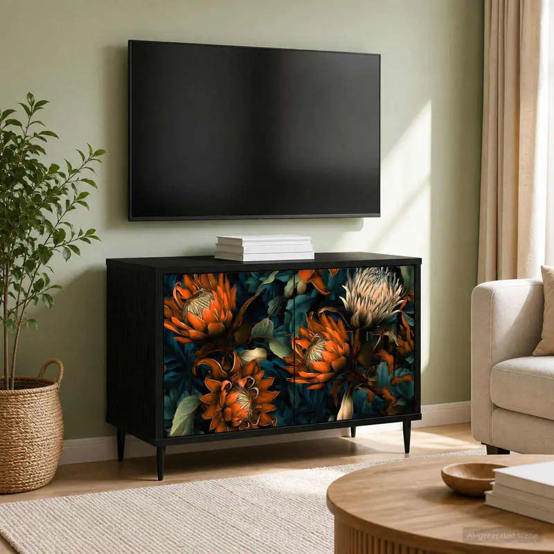 Vidaxl tv-meubel lochem 69 x 33 x 50,5 cm zwart eiken bewerkt hout