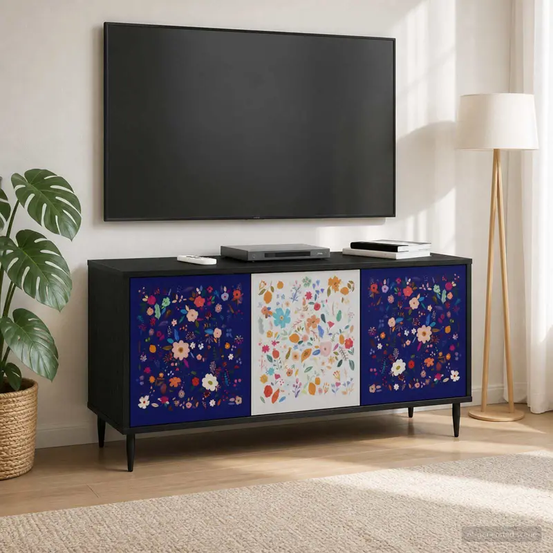 Vidaxl tv-meubel mainz 102 x 33 x 51 cm zwart eiken bewerkt hout