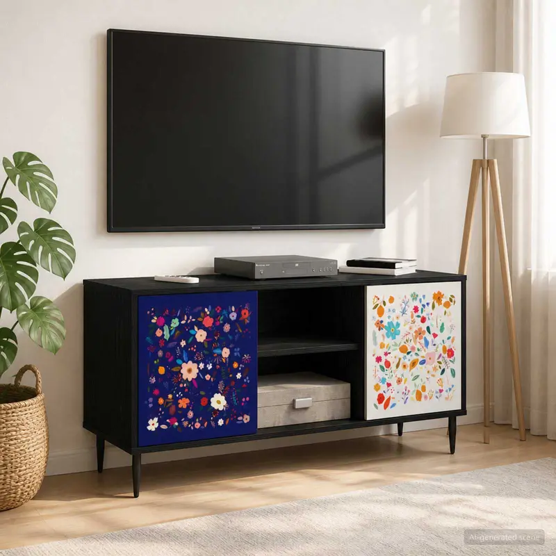 Vidaxl tv-meubel mainz 102 x 33 x 51 cm zwart eiken bewerkt hout