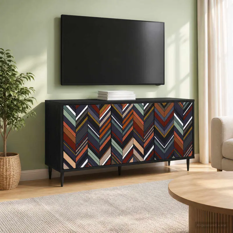 Vidaxl tv-meubel ommen 102 x 33 x 51 cm zwart eiken bewerkt hout