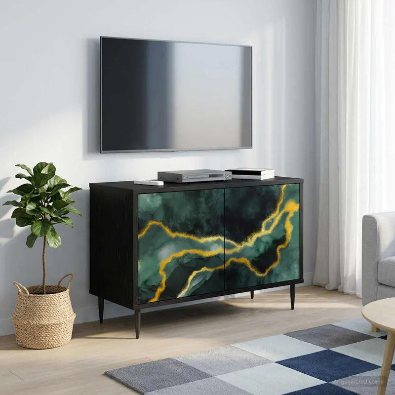 Vidaxl tv-meubel wijhe 69 x 33 x 50,5 cm zwart eiken bewerkt hout