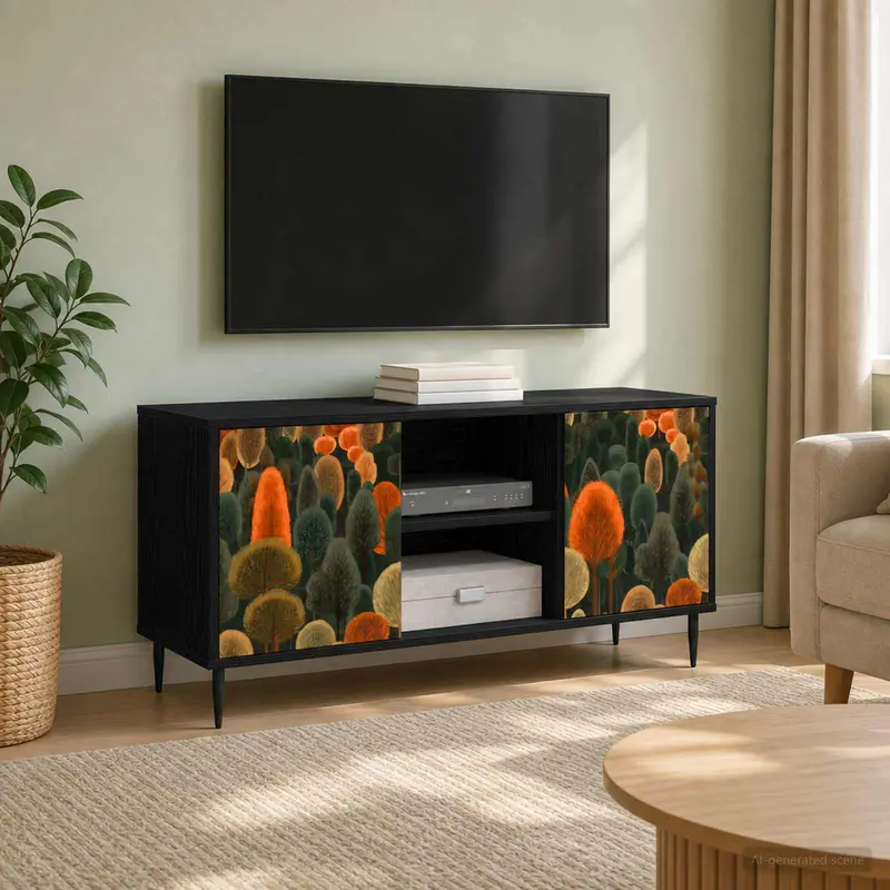 Vidaxl tv-meubel zaandam 102 x 33 x 51 cm zwart eiken bewerkt hout