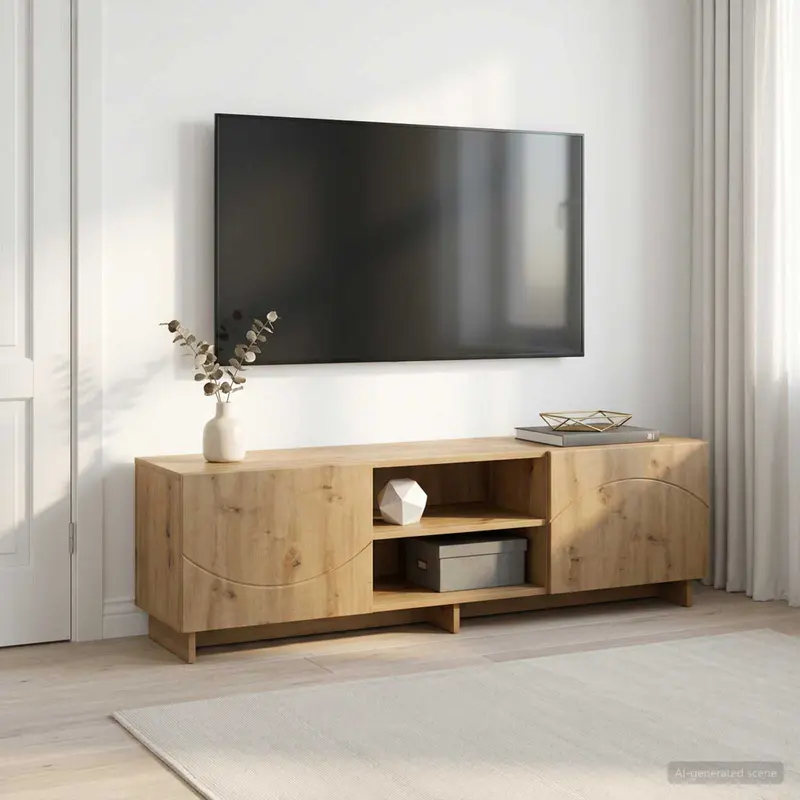 Vidaxl tv-standaard 140 x 34,5 x 40 cm artisanaal eiken bewerkt hout