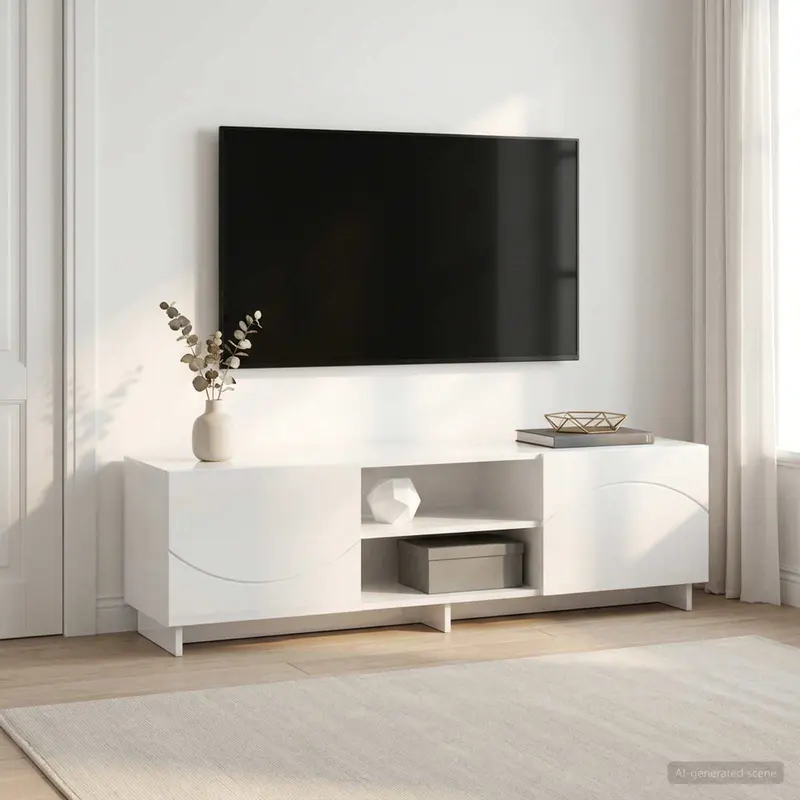 Vidaxl tv-standaard 140 x 34,5 x 40 cm hoogglans wit bewerkt hout