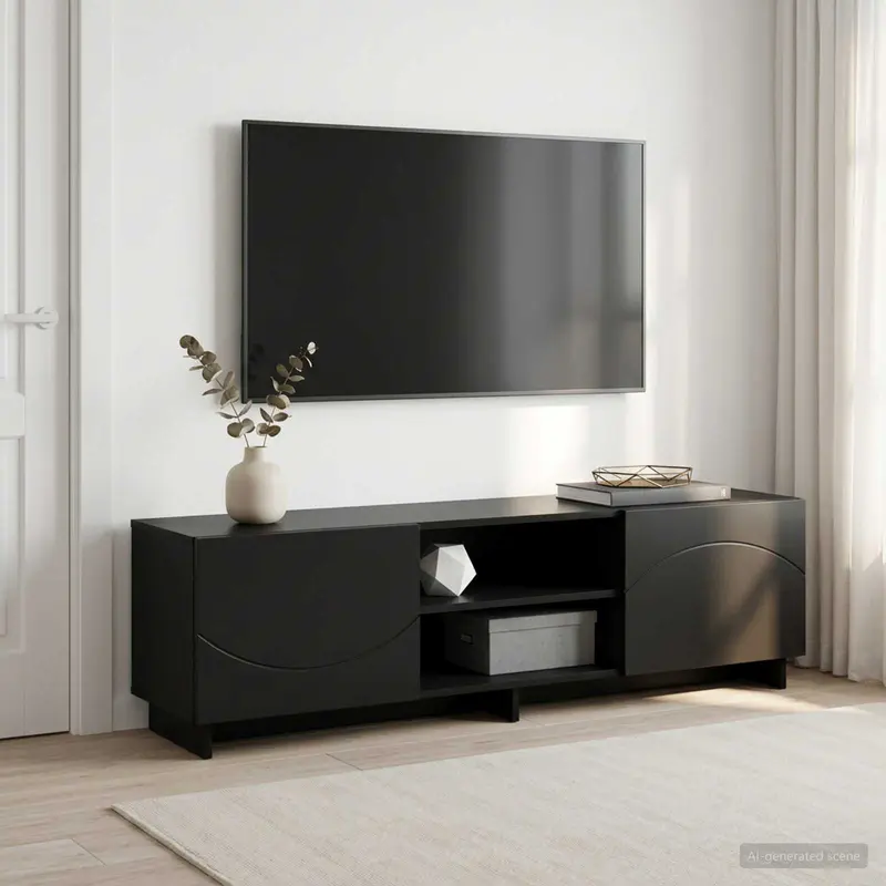 Vidaxl tv-standaard 140 x 34,5 x 40 cm zwart bewerkt hout