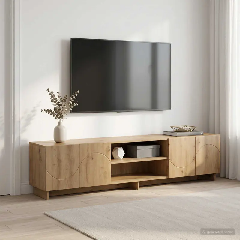 Vidaxl tv-standaard 180 x 34,5 x 40 cm artisanaal eiken bewerkt hout