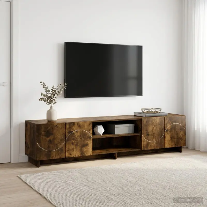 Vidaxl tv-standaard 180 x 34,5 x 40 cm gerookt eiken bewerkt hout