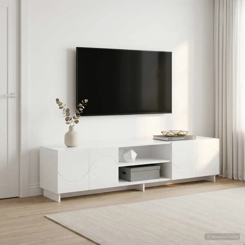 Vidaxl tv-standaard 180 x 34,5 x 40 cm hoogglans wit bewerkt hout