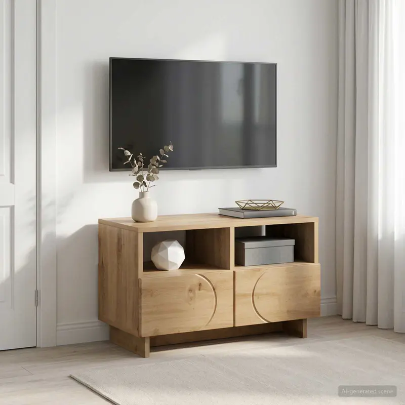 Vidaxl tv-standaard 60 x 34.5 x 40 cm artisanaal eiken bewerkt hout