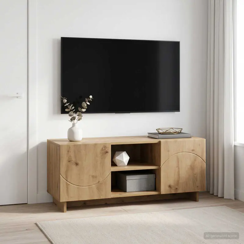 Vidaxl tv-standaard 90 x 34,5 x 40 cm artisanaal eiken bewerkt hout