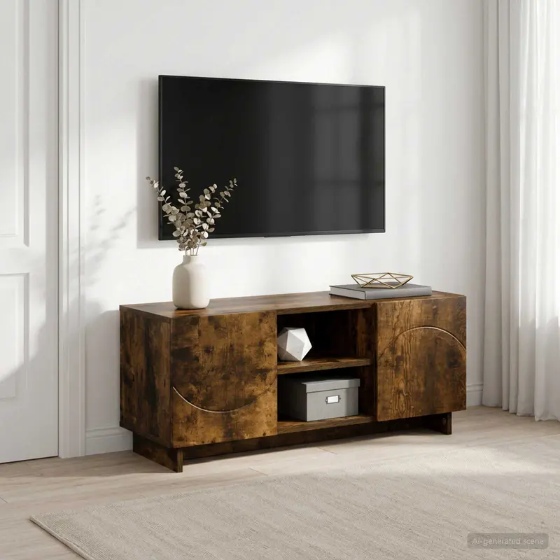 Vidaxl tv-standaard 90 x 34,5 x 40 cm gerookt eiken bewerkt hout