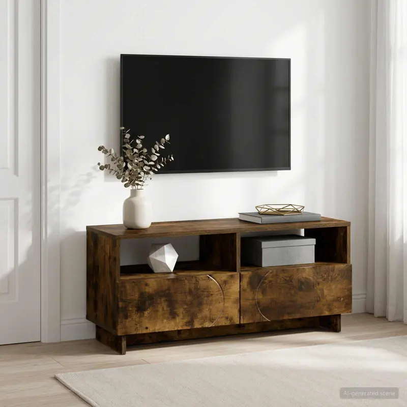Vidaxl tv-standaard 90 x 34.5 x 40 cm gerookt eiken bewerkt hout
