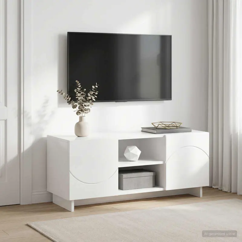 Vidaxl tv-standaard 90 x 34,5 x 40 cm hoogglans wit bewerkt hout