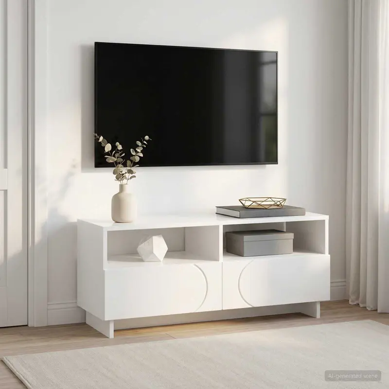 Vidaxl tv-standaard 90 x 34,5 x 40 cm hoogglans wit bewerkt hout