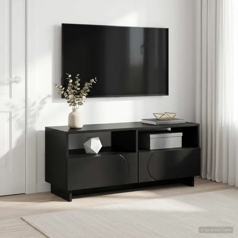 Vidaxl tv-standaard 90 x 34,5 x 40 cm zwart bewerkt hout