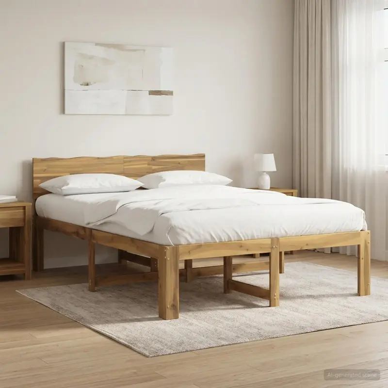 Vidaxl tweepersoonsbed met hoofdeinde rostock wit 140 x 190 cm