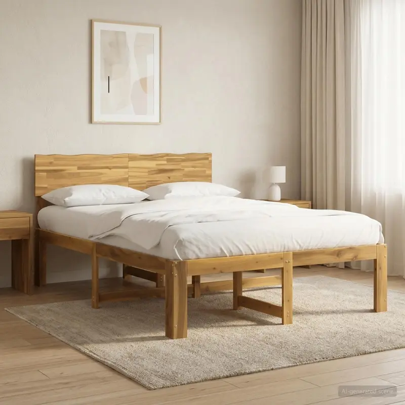 Vidaxl tweepersoonsbed met hoofdeinde rostock wit 140 x 190 cm