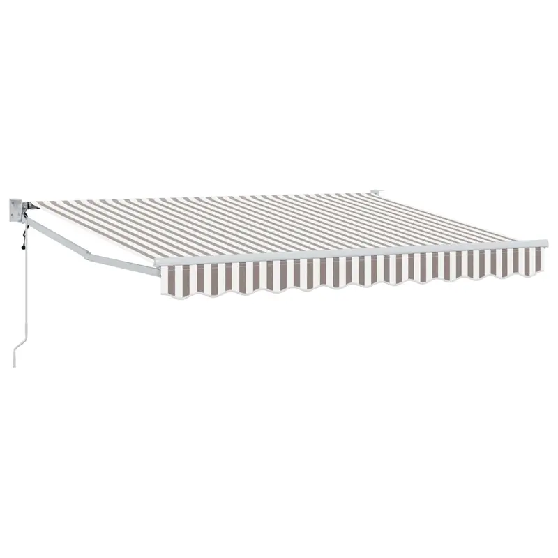 Vidaxl uitschuifbare luifel lichtgrijs en wit. 3,5 x 2,5 m