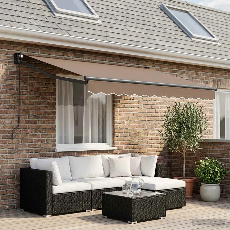 Vidaxl uitschuifbare luifel taupe 3,5 x 2,5 m