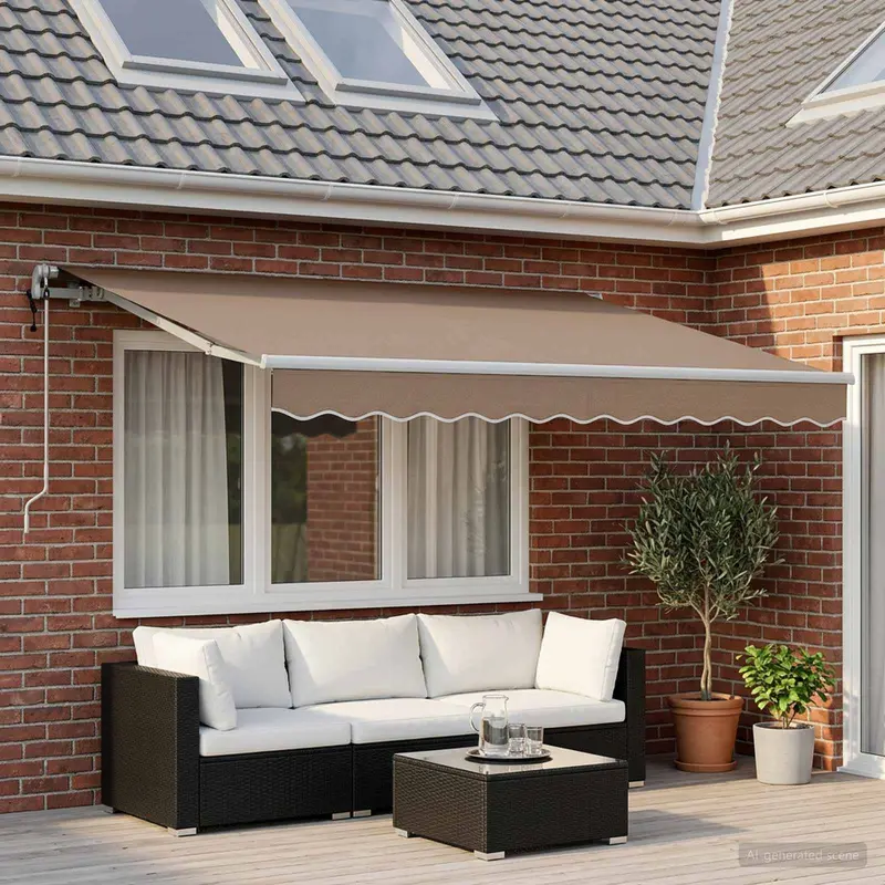 Vidaxl uitschuifbare luifel taupe 3,5 x 2 m stof
