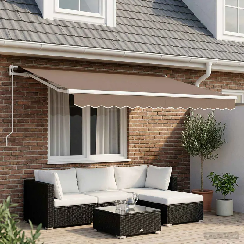 Vidaxl uitschuifbare luifel taupe 4 x 2 m stof