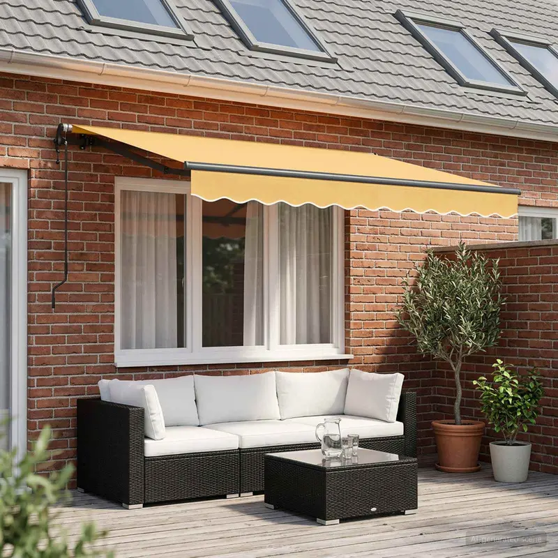 Vidaxl uitschuifbare luifel zand 3,5 x 2 m stof
