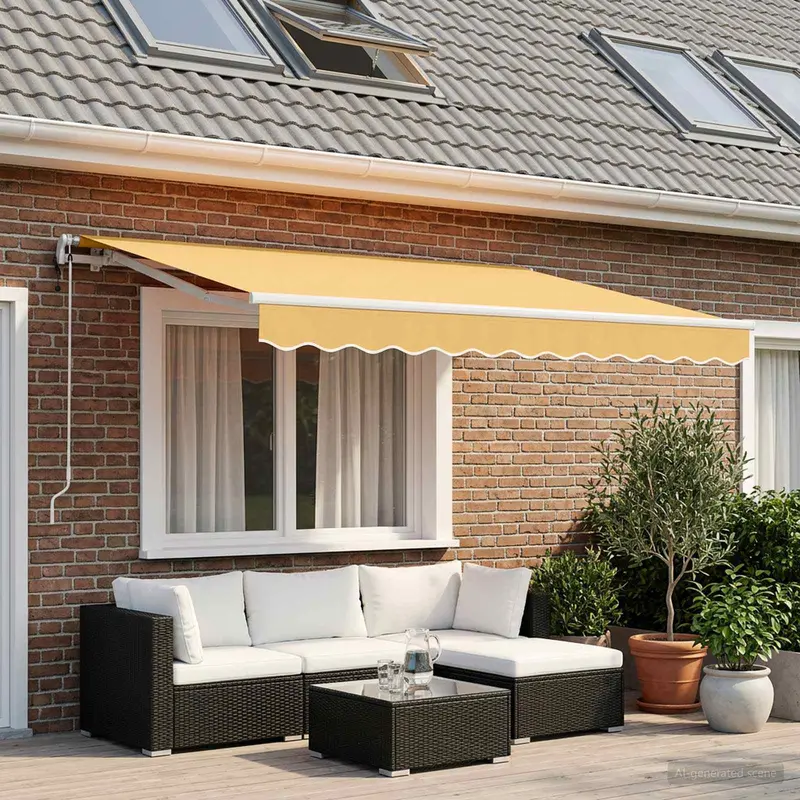 Vidaxl uitschuifbare luifel zand 300 x 250 cm polyester