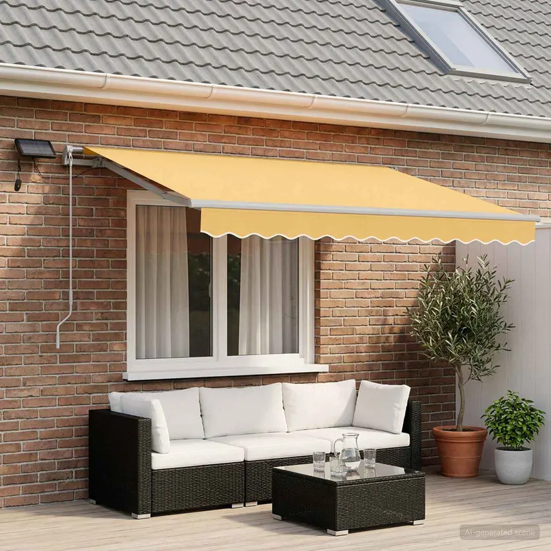 Vidaxl uitschuifbare luifel zand 300 x 250 cm stof en aluminium