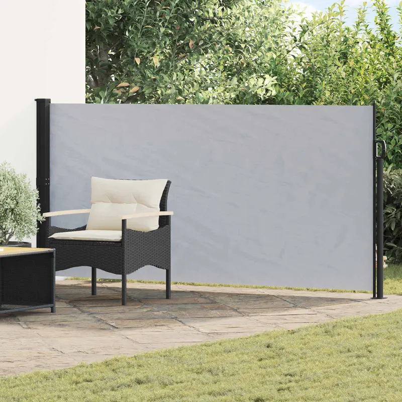 Vidaxl uittrekbaar zijscherm 117 x 300 cm polyester rechthoekig grijs
