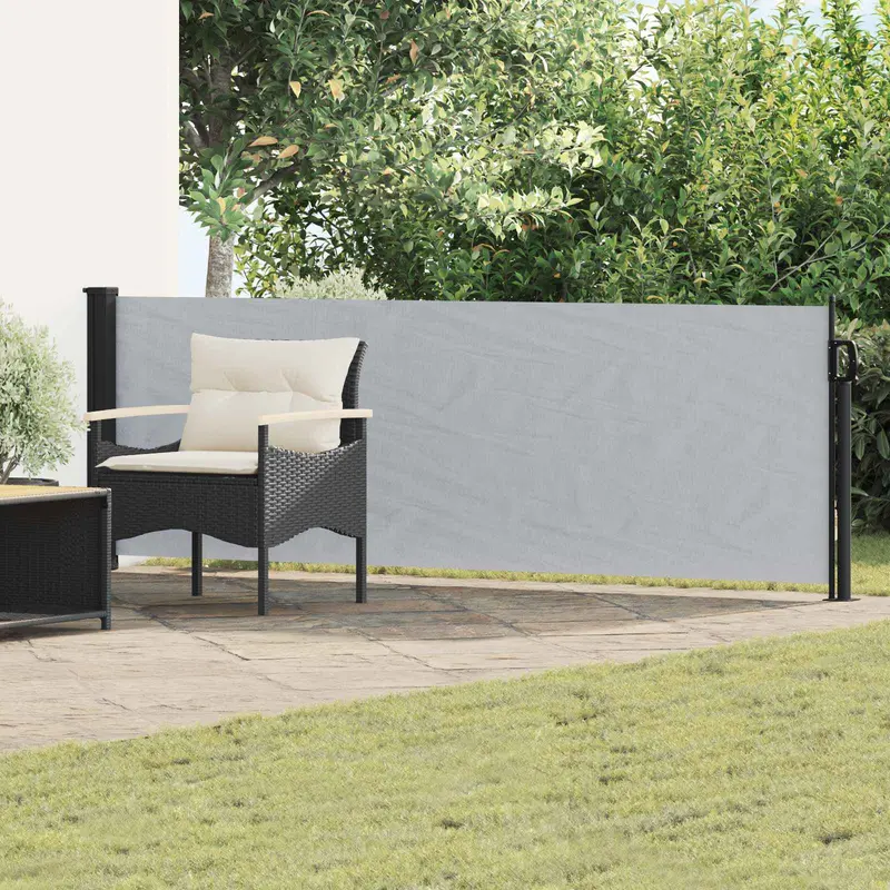 Vidaxl uittrekbaar zijscherm 300 x 100 cm polyester rechthoekig grijs