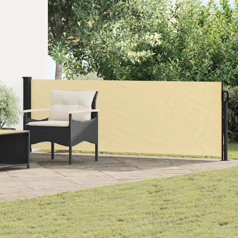 Vidaxl uittrekbaar zijscherm 300 x 100 cm polyester rechthoekig zand