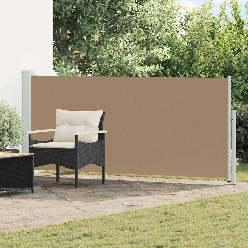Vidaxl uittrekbaar zijscherm rechthoekig 117 x 500 cm polyester taupe
