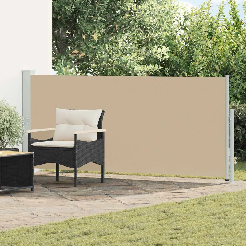 Vidaxl uittrekbaar zijscherm rechthoekig 140 x 500 cm polyester beige