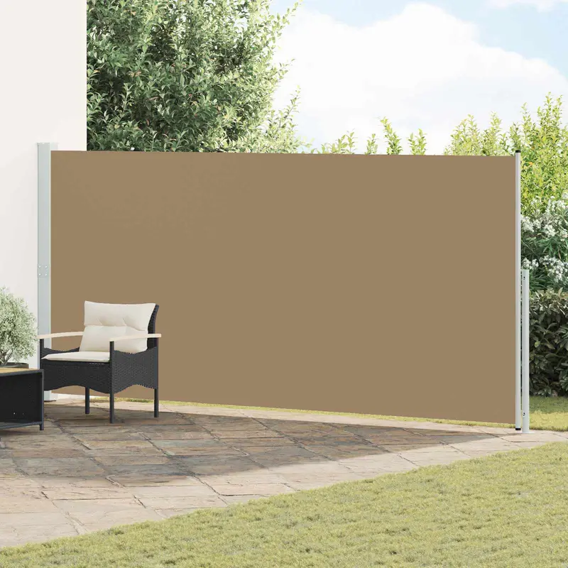 Vidaxl uittrekbaar zijscherm rechthoekig 220 x 300 cm polyester taupe