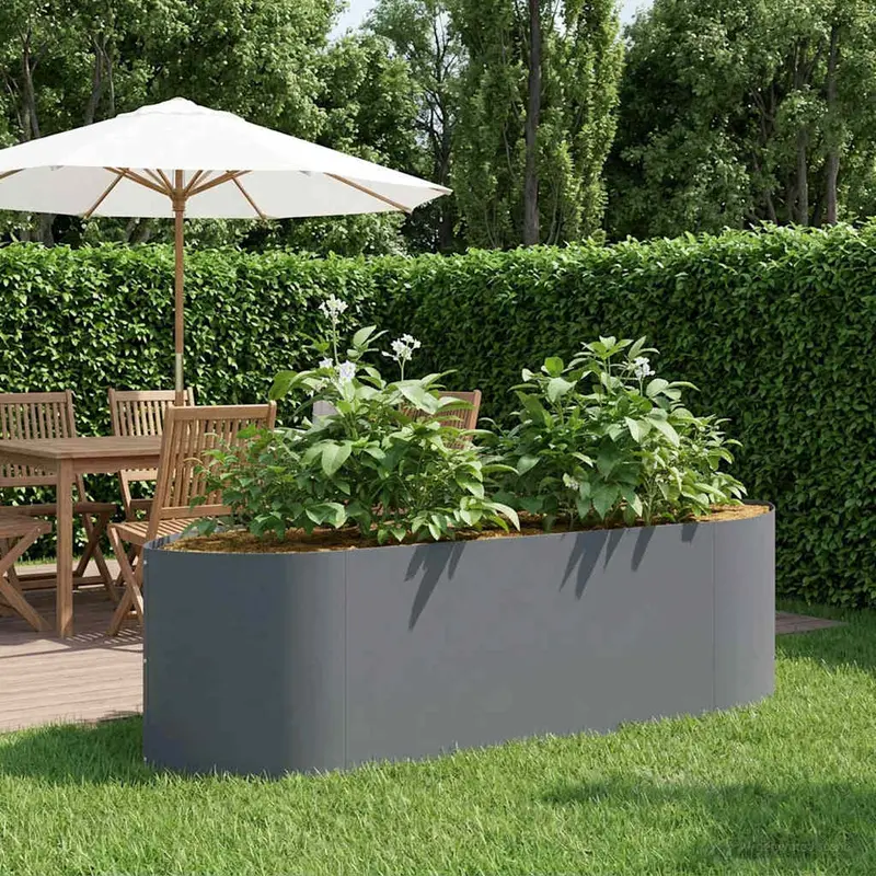 Vidaxl verhoogd tuinbed antracietkleurig 140 x 40 x 40 cm staal