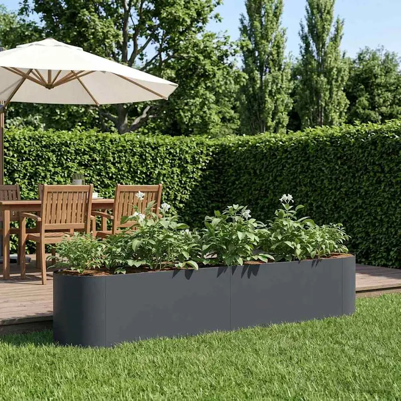 Vidaxl verhoogd tuinbed antracietkleurig 200 x 40 x 40 cm
