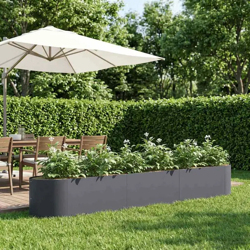 Vidaxl verhoogd tuinbed antracietkleurig 300 x 40 x 40 cm staal
