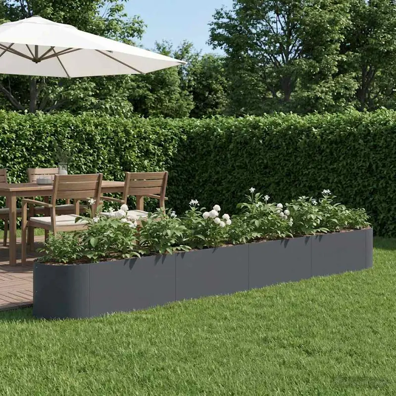Vidaxl verhoogd tuinbed antracietkleurig 380 x 40 x 40 cm staal