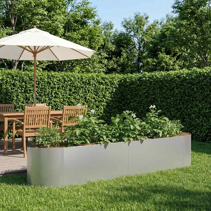Vidaxl verhoogd tuinbed gegalvaniseerd staal 220 x 40 x 40 cm staal